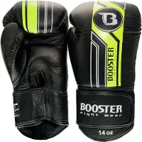 Booster Pro Range BGL V9 Bokshandschoenen – Handgemaakt in Thailand – Premium Echt Leer – Zwart/Geel – 12 oz