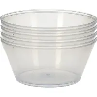 Excellent houseware Schaal/kom - 8x - transparant - kunststof - 15 x 7.5 cm - campingservies