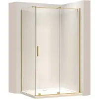REA Montana 120X90 Zlota Szczotkowana - 200 cm - Douchecabine - Rechthoek - Geborsteld Goud