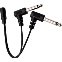 Dolphix 3,5mm Jack stereo (v) - 2x 6,35mm Jack mono (m) haaks adapter | 0,20 meter