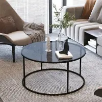 Skye Decor , zwart-grijs, salontafel, zwart, glas, 80 x 43 x 80 cm