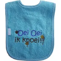 Funnies Licht blauwe slab met "Oei oei ik knoei"