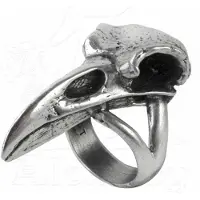 Alchemy Gothic - Gothic Ring - Raven Skull - voor Vrouwen - zilverkleurig - Maat M