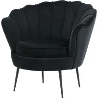 Svea - Rano fauteuil - velvet - zwart