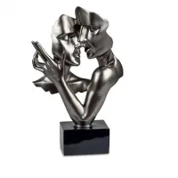 Formano Vrouw - Man - Beeld - Metallic - op voet - 38cm - Liefde
