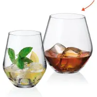 Crystalite Bohemia 6x grote kristallen glazen GLOBO GRUS - waterglazen, cocktailglazen, wijnglazen zonder voet - 500 ml - set 6 stuks