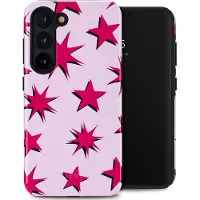 Selencia Vivid Backcover voor de Samsung Galaxy S23 - Stars Rubine Red Light Pink