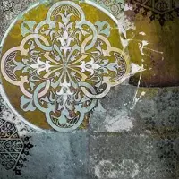 Safaary Oosterse Schilderij Mandala Mintgroen Bruin