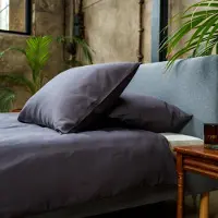 Kayori Dekbedovertrek Saya Antracite Satijn-140 x 200 / 220 cm | 1-Persoons