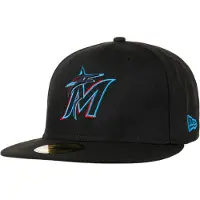 New Era Miami Marlins Fitted Cap Black | 7/1.4