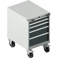 Schäfer Shop Mobiele gereedschapskast WSK 27-36, 5 laden, H 920 mm, enkele vergrendeling, staal, 200 kg max. belasting, lichtgrijs/antracietgrijs