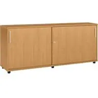 Schäfer Shop aanbouwkast met schuifdeuren, van hout, 2 legborden, B 1600 mm x D 421 x H 750 mm, beukenhout.