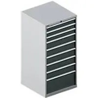 Schäfer Shop Ladekast SCHÄFER 36-36, 9 schuifladen, tot 75 kg, B 717 x D 725 x H 1450 mm, blank aluminium/antracietgrijs