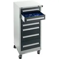 Schäfer Shop Pure ladekast SFR 70, 7 laden, B 544 x D 500 x H 1215 mm, met wielen, lichtgrijs RAL 7035/antracietgrijs RAL 7016