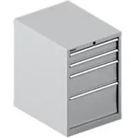 Schäfer Shop SSI SCHÄFER ladekast 27-36, 4 schuifladen, tot 75 kg, B 564 x D 725 x H 800 mm, blank aluminium/blank aluminium