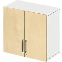 Schäfer Shop Opzetkast LOGIN, 2 ordnerhoogten, handgreep onderaan, B 800 x D 420 x H 726 mm, wit/esdoornpatroon