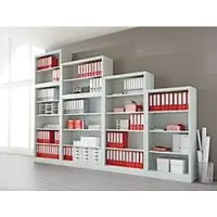 Schäfer Shop stellingkast MS, 4 OH, B 800 x D 400 x H 1584 mm, plaatstaal, lichtgrijs