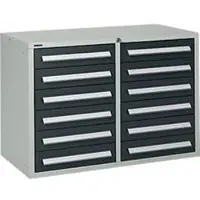 Schäfer Shop ladekast SF 120, 12 laden met etiketten, afsluitbaar, B 1055 x D 500 x H 723 mm, lichtgrijs RAL7035/antracietgrijs RAL 7016