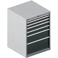 Schäfer Shop Ladekast WSK 54-36, staal, 7 laden, tot 75 kg, B 1023 x D 725 x H 1000 mm, wit aluminium/antracietgrijs