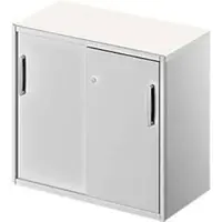 Schäfer Shop Bijzetkast TETRIS SOLID, 2 ordnerhoogten, op bureautafelhoogte, B 800 mm, 25 mm afdekplaat, wit/blank aluminium
