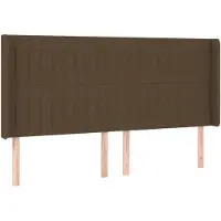 vidaXL Hoofdbord met randen 163x16x118/128 cm stof donkerbruin