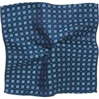 Tresanti | SILVANO | Zijden pochet met bloemenPrint | Blauw