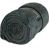Zest - Fleece plaid voor op de bank - Ribbelstructuur & Extra Groot - Donkergrijs - 200x150 cm - 100% polyester - warm en zacht- Perfect voor op de bank - Fleeceplaid - GAEVE