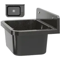 Granitan Wasbak Paron voor Garage Wasruimte - Zwart - met Sifon - 50x34x31cm - Gootsteen