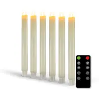 FlinQ LED Taper Candles 6-pack – Luxe LED dinerkaarsen met