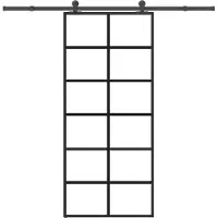 vidaXL Schuifdeur met beslag 90x205 cm ESG-glas en aluminium