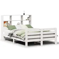 vidaXL Bedframe zonder matras massief grenenhout wit 160x200 cm