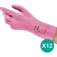 Ansell AlphaTec 87-085 - Chemische beschermende handschoenen, Huishouden, Latex, L, Roze, 12 paar