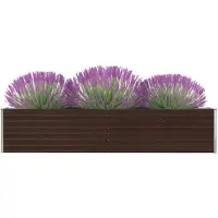 vidaXL Lit surélevé de jardin Acier galvanisé 320x40x45 cm Marron47054