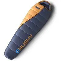 Husky mummyslaapzak Enjoy 2024 -25°C - 220 cm - Blauw met Oranje