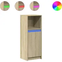 vidaXL Dressoir met LED 38x34x100 cm bewerkt hout sonoma eikenkleurig