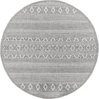 The Carpet Calgary – robuust vloerkleed met modern design in boho-stijl, geschikt voor keuken & eetkamer, grijs, 160 cm rond