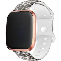 Strap-it Sport siliconen bandje met luipaard / leopard print - geschikt voor Fitbit Versa 1 / Versa 2 / Versa Lite