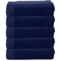 The One Towelling Organische Handdoeken Set - 5 Stuks - 50 x 100 cm - Hotelkwaliteit - Handdoekenset - Badhanddoek - 550gr/m2 - Katoen - Navy