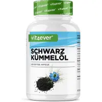 Vit4ever Biologische zwarte komijnolie - 240 veganistische capsules - hoge dosering: 1000mg Egyptische zwarte komijnolie per dagdosering - waarvan 50% linolzuur - koudgeperst - 100% plantaardig