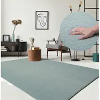 The Carpet RELAX – Extra Zacht & Wasbaar Vloerkleed tot 30°C met Antislip Onderzijde – Fluweelachtige Structuur – Voor Slaapkamer of Woonkamer – Blauw, 240 x 340 cm