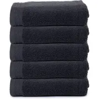 The One Towelling Organische Handdoeken Set - 5 Stuks - 50 x 100 cm - Hotelkwaliteit - Handdoekenset - Badhanddoek - 550gr/m2 - Katoen - Antraciet