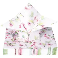 Ambiente Tafel diner servetten - Appelbloesem thema - 40x stuks - 33 x 33 cm - Lente/Zomer/Bloemen