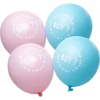 Chaks Baby Gender Reveal ballonnen - 12x stuks - roze/blauw - Boy or Girl - 27 cm