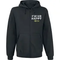 Nirvana Vest met capuchon - I'm So Happy - S tot L - voor Mannen - zwart - Maat L