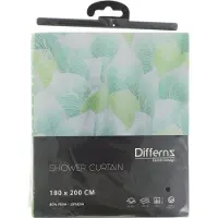 Differnz Douchegordijn Greens †“ 180 x 200 cm †“ Waterdicht PEVA †“ Groen