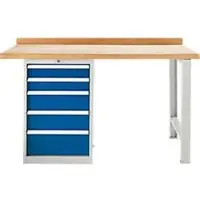 Schäfer Shop TOP-werkbank, Werkbank met kast, 5 schuifladen, basiseenheid, 2000 mm breed