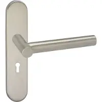 Impresso Deurkruk - Alton - Voor binnen - Ovaal - deurschild met sleutelgat - RVS - 2 stuks