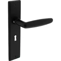 Intersteel Deurkruk Sophie met schild 181x41x7mm sleutelgat 56mm mat zwart