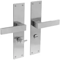 Intersteel Deurkruk Amsterdam met schild WC63/8 rvs geborsteld