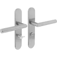 Intersteel deurklink Jura op verdekt schild ovaal WC63/8 mm rvs